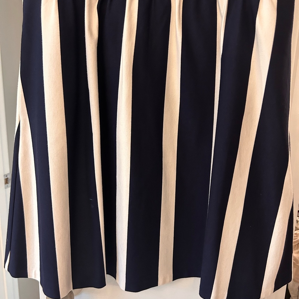 Eliza J Navy and White Striped Fit & Flare Dress - Picture 4 of 7